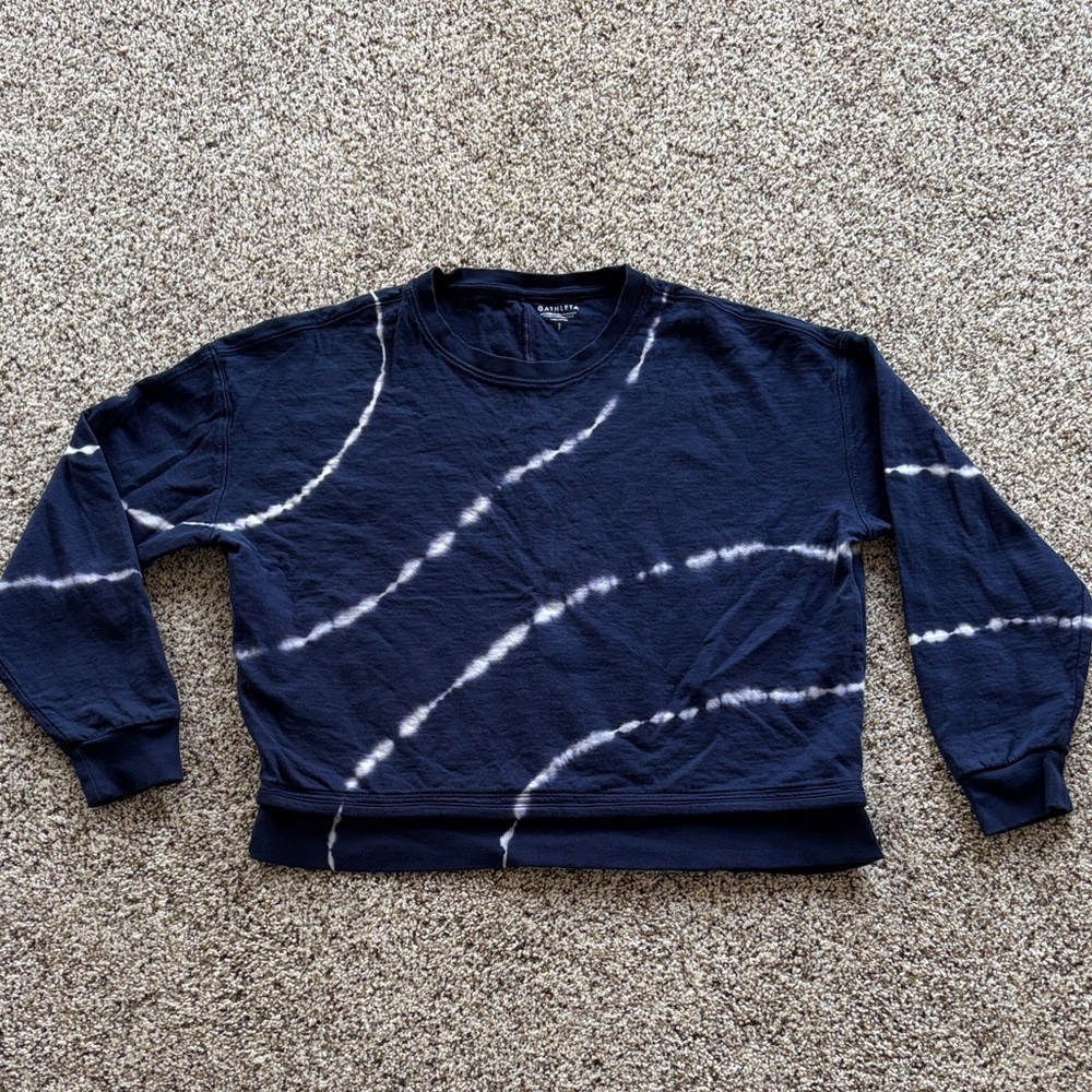 Athleta Navy Tie-Dye Sweatshirt